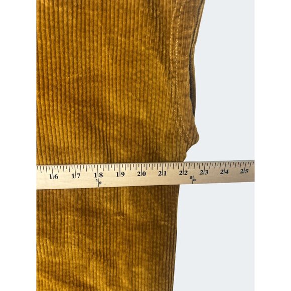 Madewell Corduroy Side-Button Shift Dress V-Neck Medium Antique Gold Casual - Picture 7 of 14